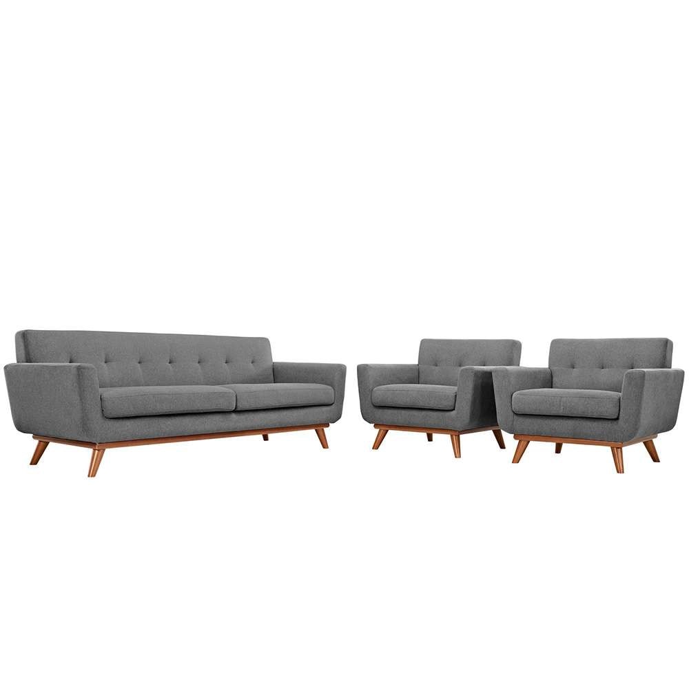 Modway - Engage Armchairs and Sofa - 3 Piece Set - EEI-1345-GRY veiw 1