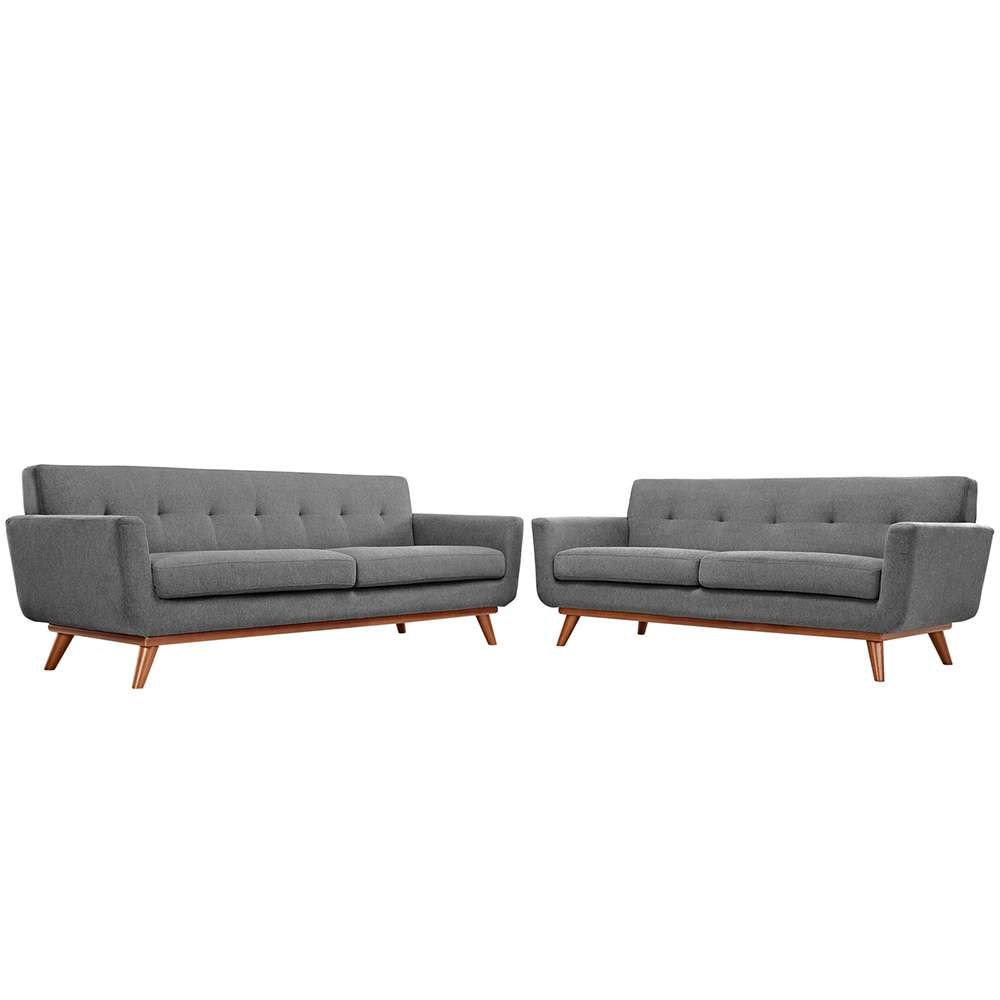 Modway - Engage Loveseat and Sofa (Set of 2) - EEI-1348-GRY veiw 1