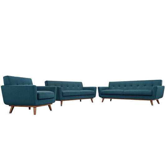 Modway - Engage Sofa Loveseat and Armchair - 3 Piece Set - EEI-1349-AZU veiw 1