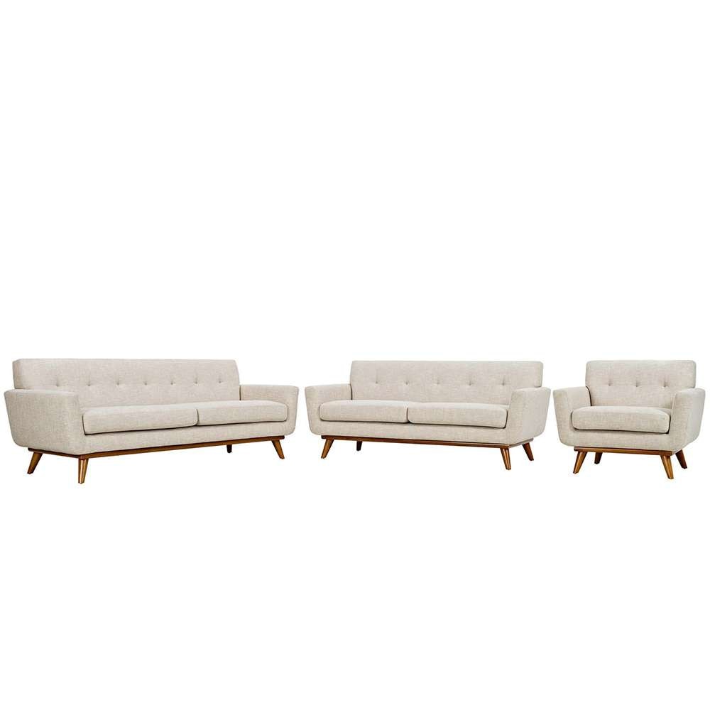 Modway - Engage Sofa Loveseat and Armchair - 3 Piece Set - EEI-1349-BEI veiw 1