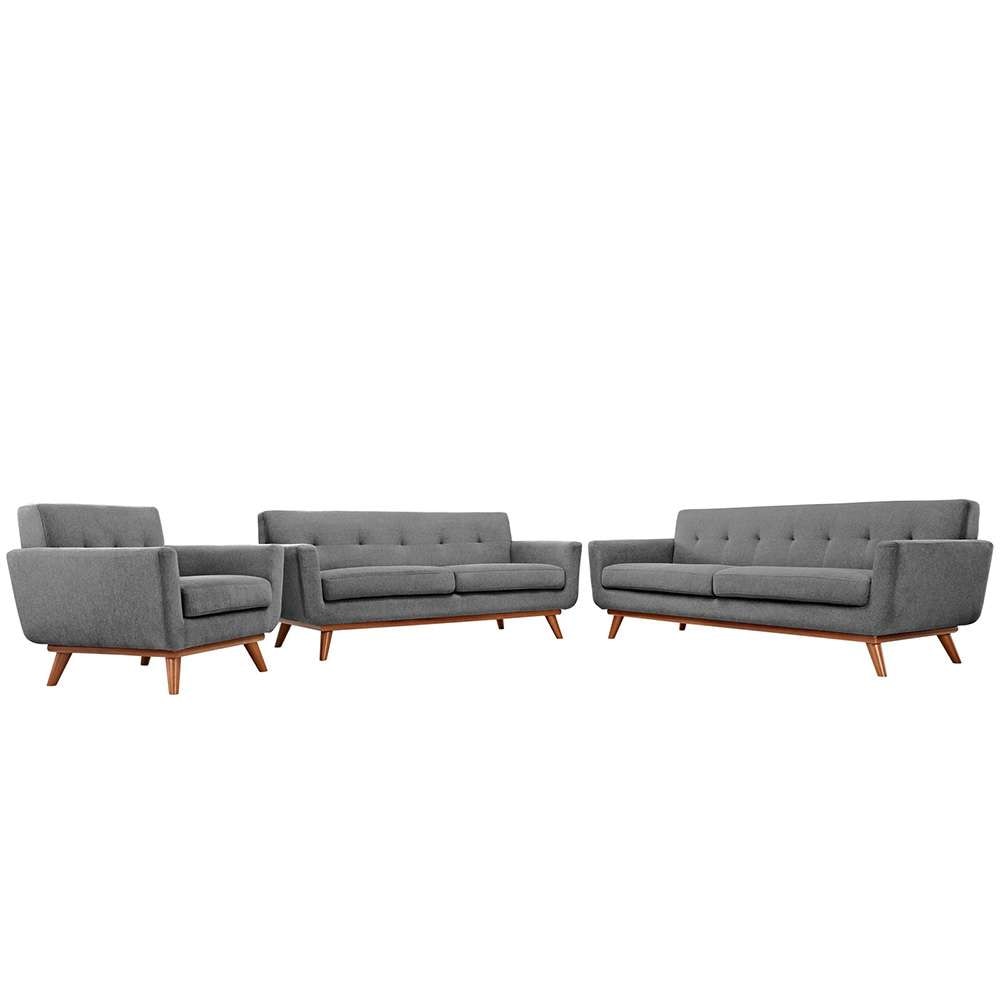 Modway - Engage Sofa Loveseat and Armchair - 3 Piece Set - EEI-1349-GRY veiw 1