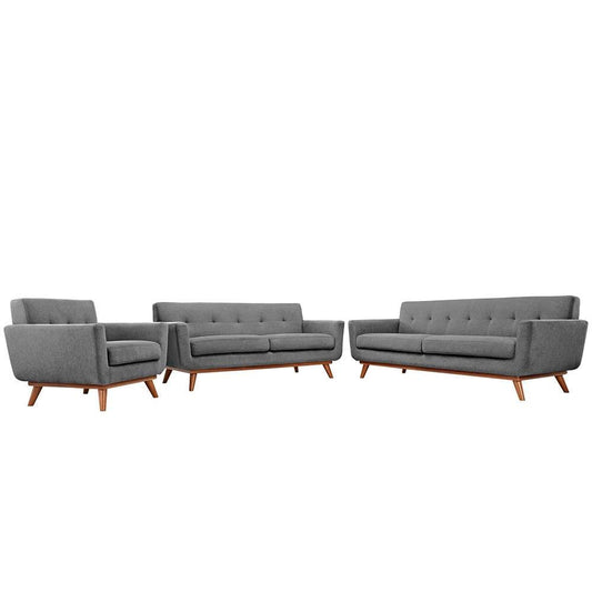 Modway - Engage Sofa Loveseat and Armchair - 3 Piece Set - EEI-1349-GRY veiw 1