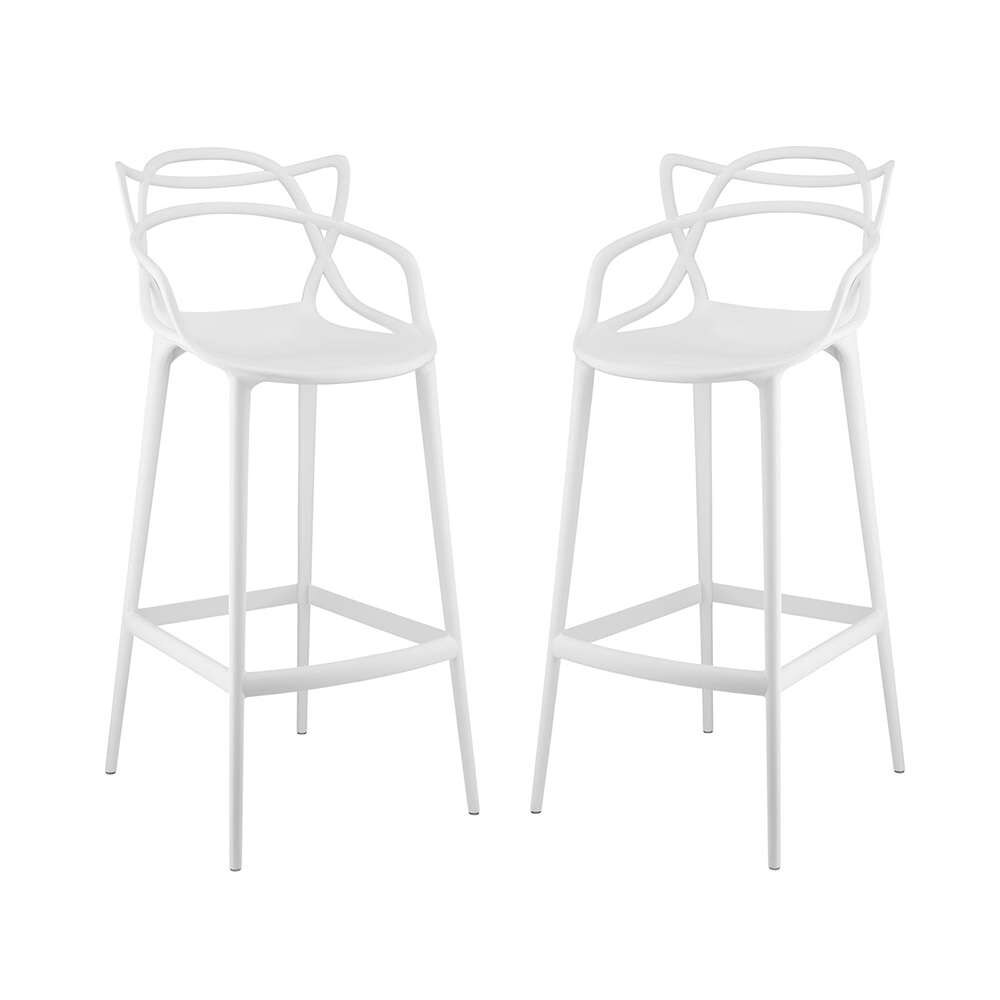 Modway - Entangled Bar Stool (Set of 2) - EEI-2349-WHI-SET veiw 1