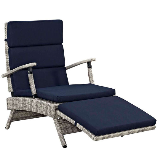 Modway - Envisage Chaise Outdoor Patio Wicker Rattan Lounge Chair - EEI-2301-LGR-NAV veiw 1