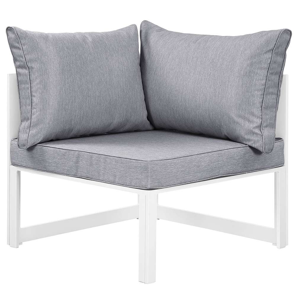 Modway - Fortuna Corner Outdoor Patio Armchair - EEI-1518-WHI-GRY veiw 1