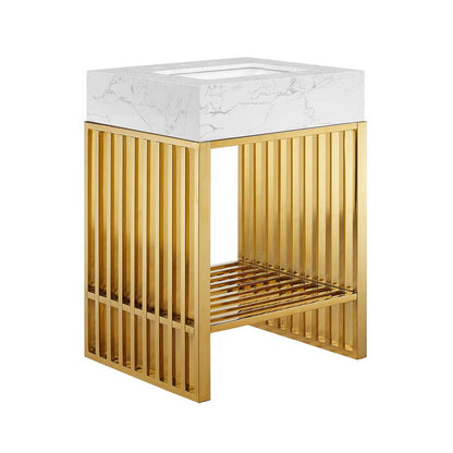 Modway - Gridiron 24in Bathroom Vanity - EEI-6103-WHI-GLD veiw 2