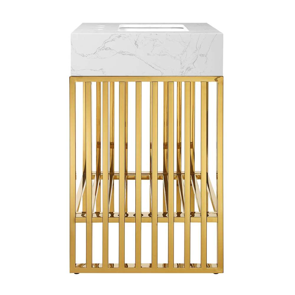 Modway - Gridiron 24in Bathroom Vanity - EEI-6103-WHI-GLD veiw 3
