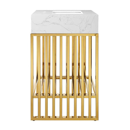Modway - Gridiron 24in Bathroom Vanity - EEI-6103-WHI-GLD veiw 3