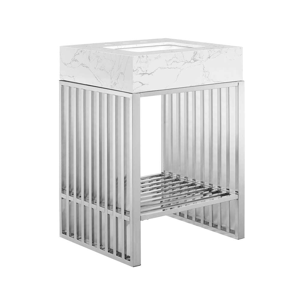 Modway - Gridiron 24in Bathroom Vanity - EEI-6103-WHI-SLV veiw 2