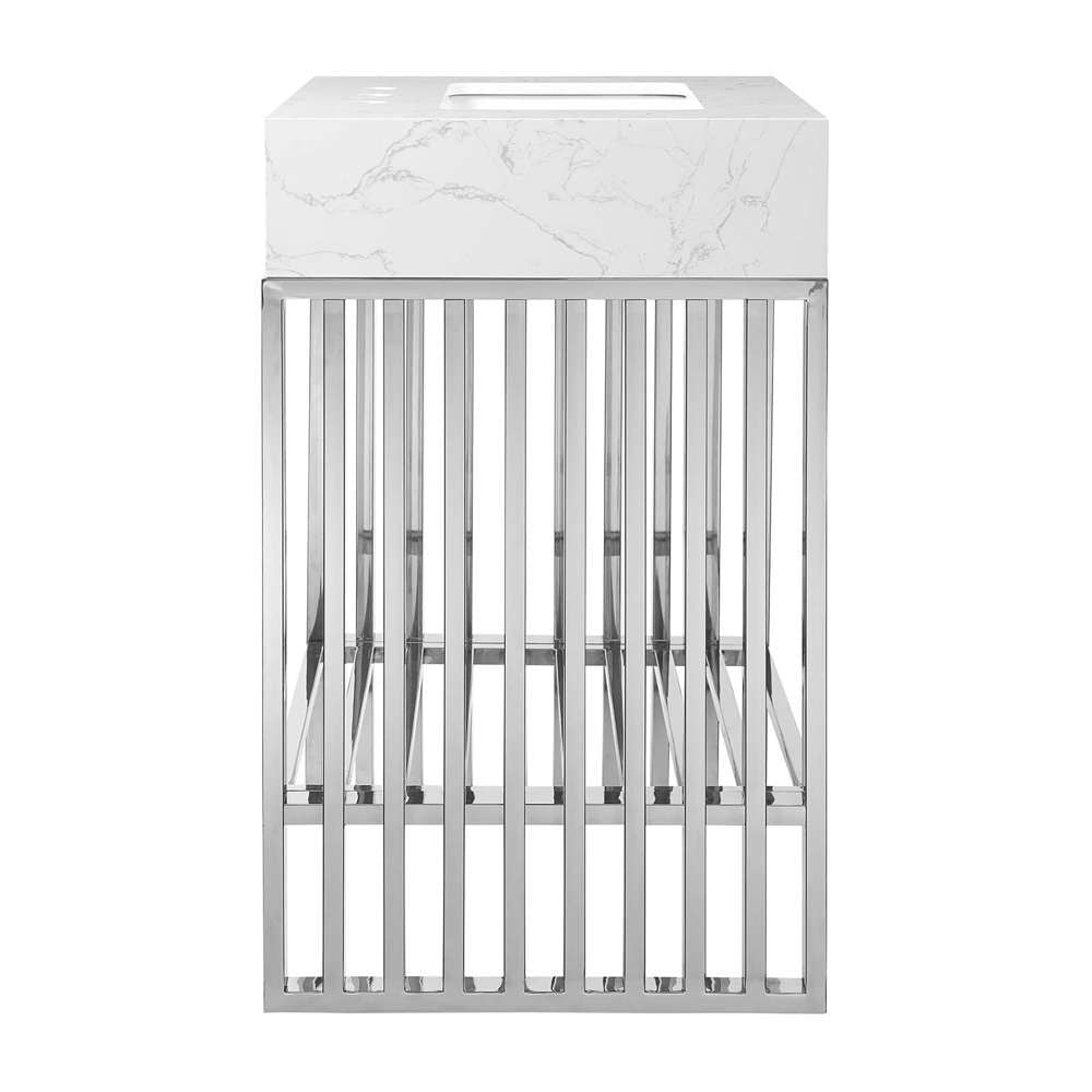 Modway - Gridiron 24in Bathroom Vanity - EEI-6103-WHI-SLV veiw 3