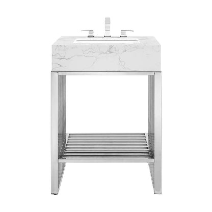 Modway - Gridiron 24in Bathroom Vanity - EEI-6103-WHI-SLV veiw 4