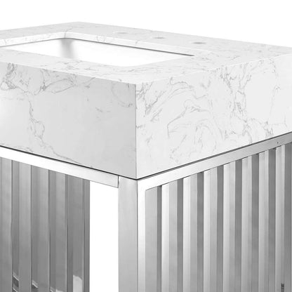 Modway - Gridiron 24in Bathroom Vanity - EEI-6103-WHI-SLV veiw 6