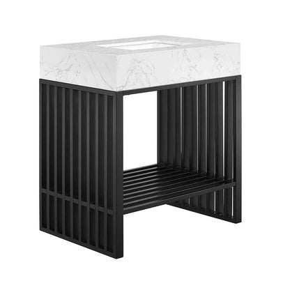 Modway - Gridiron 30in Bathroom Vanity - EEI-6106-WHI-BLK veiw 1