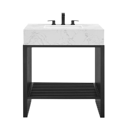 Modway - Gridiron 30in Bathroom Vanity - EEI-6106-WHI-BLK veiw 4