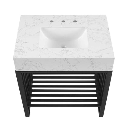 Modway - Gridiron 30in Bathroom Vanity - EEI-6106-WHI-BLK veiw 5