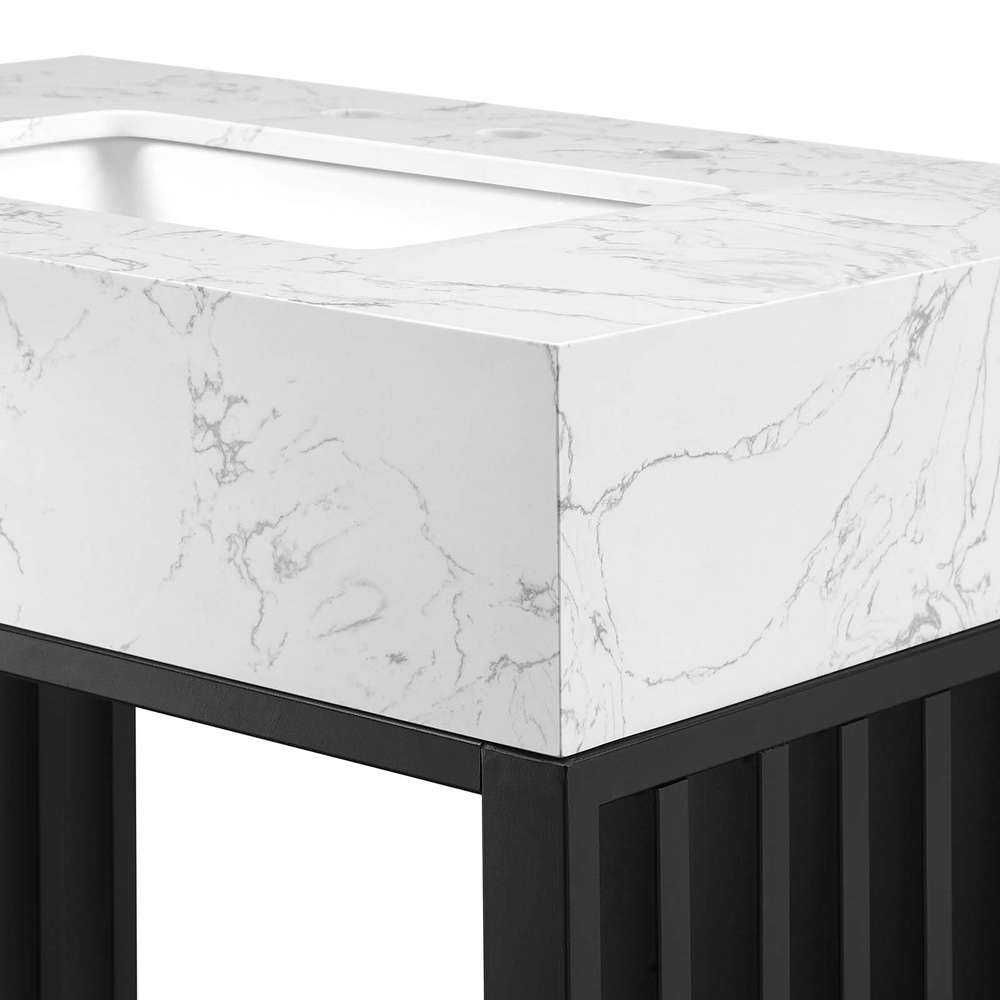 Modway - Gridiron 30in Bathroom Vanity - EEI-6106-WHI-BLK veiw 6