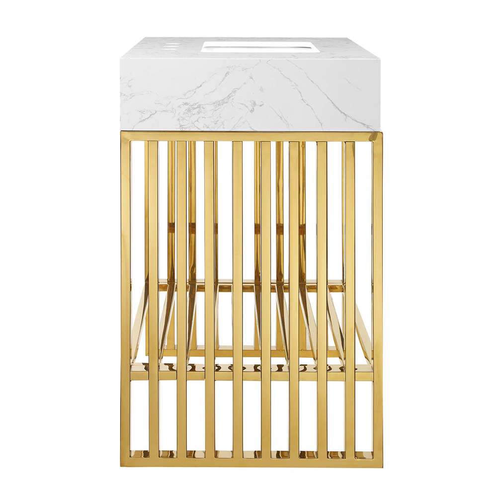 Modway - Gridiron 30in Bathroom Vanity - EEI-6105-WHI-GLD veiw 3