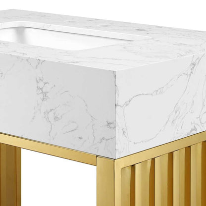 Modway - Gridiron 30in Bathroom Vanity - EEI-6105-WHI-GLD veiw 6