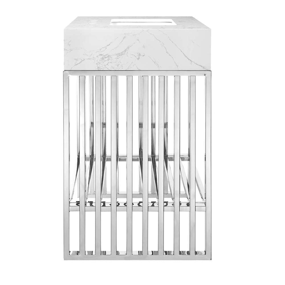 Modway - Gridiron 30in Bathroom Vanity - EEI-6105-WHI-SLV veiw 3