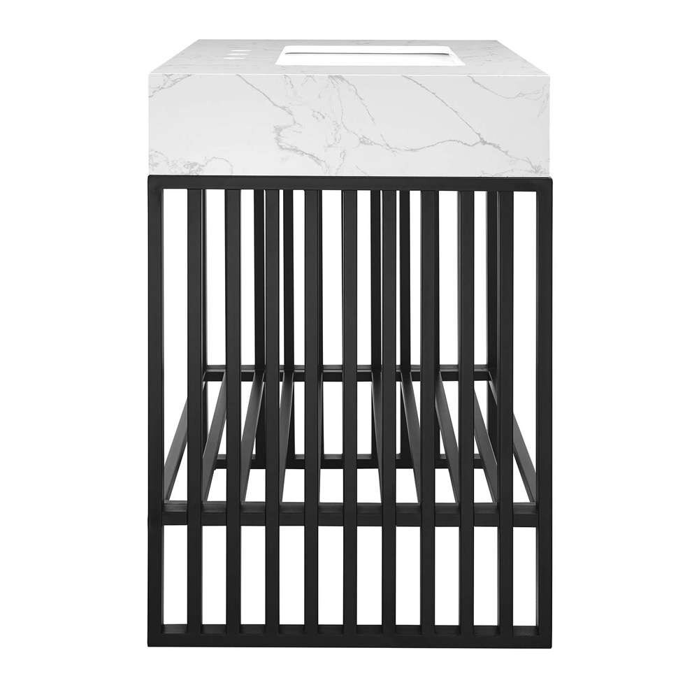 Modway - Gridiron 36in Bathroom Vanity - EEI-6108-WHI-BLK veiw 3