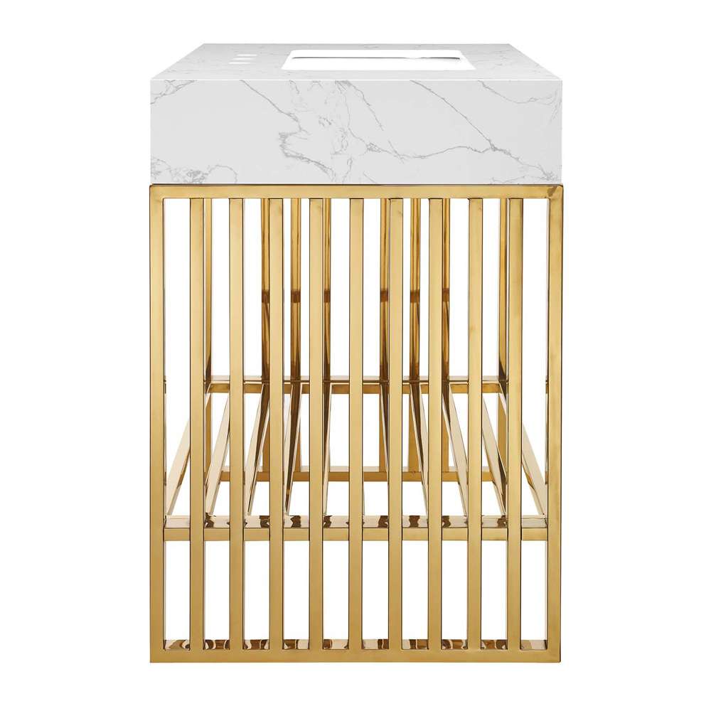Modway - Gridiron 36in Bathroom Vanity - EEI-6107-WHI-GLD veiw 3