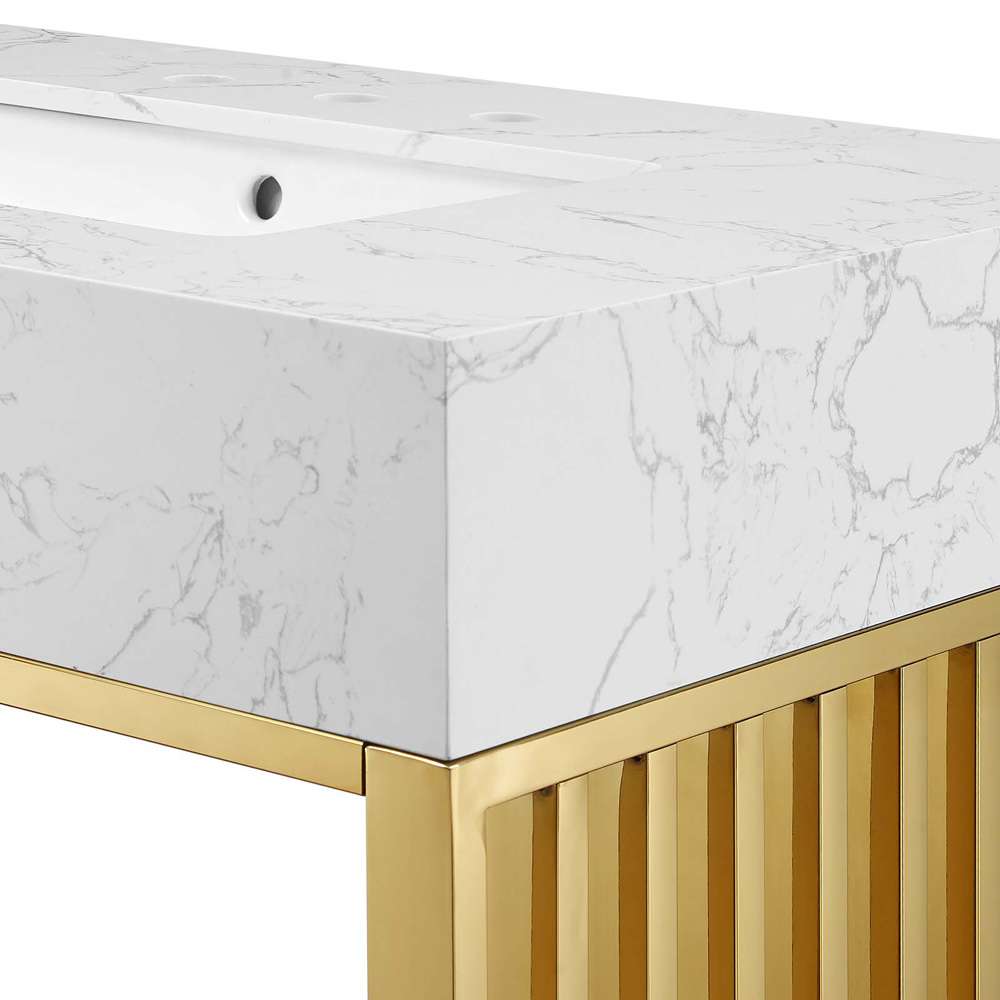 Modway - Gridiron 36in Bathroom Vanity - EEI-6107-WHI-GLD veiw 6