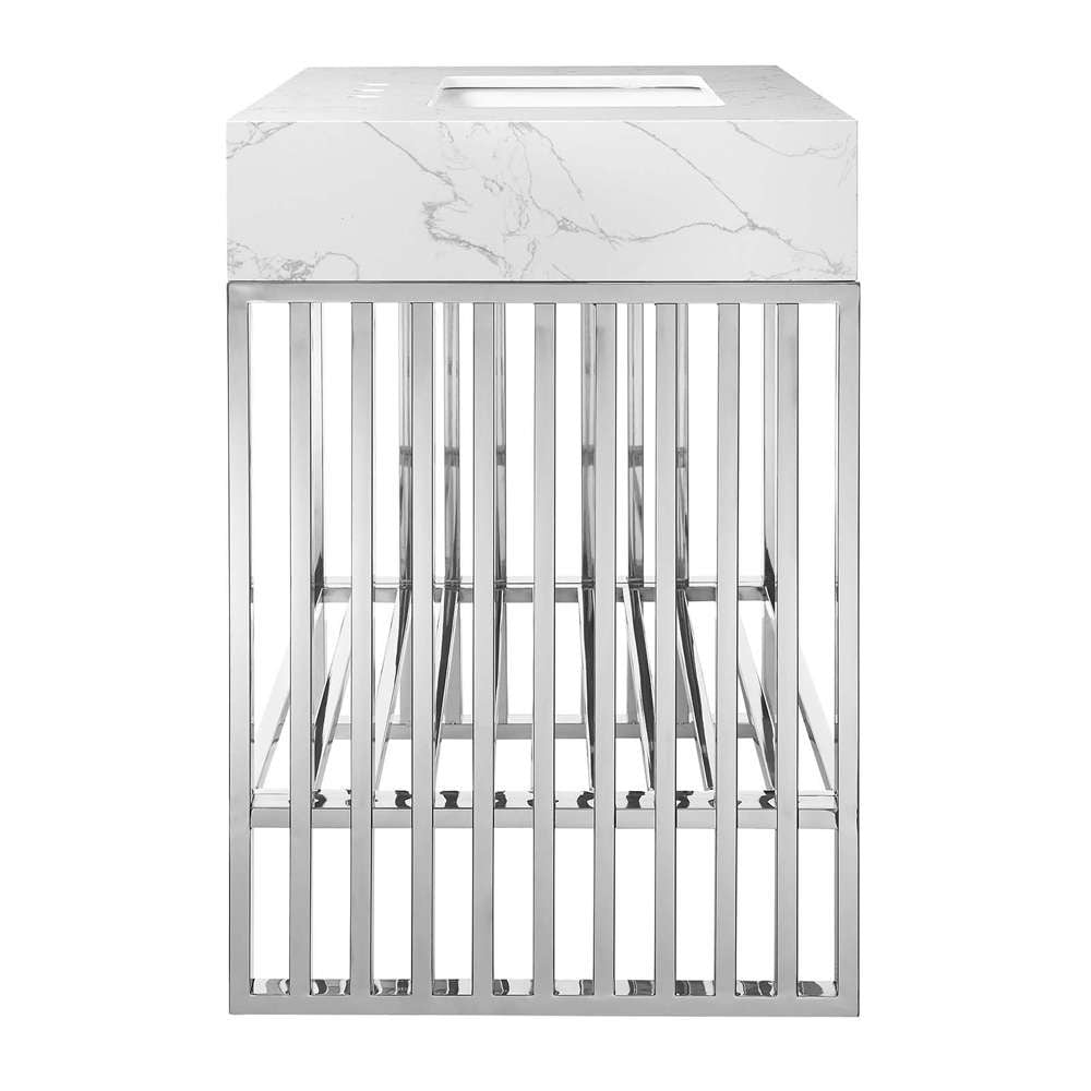 Modway - Gridiron 36in Bathroom Vanity - EEI-6107-WHI-SLV veiw 3