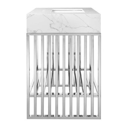 Modway - Gridiron 36in Bathroom Vanity - EEI-6107-WHI-SLV veiw 3