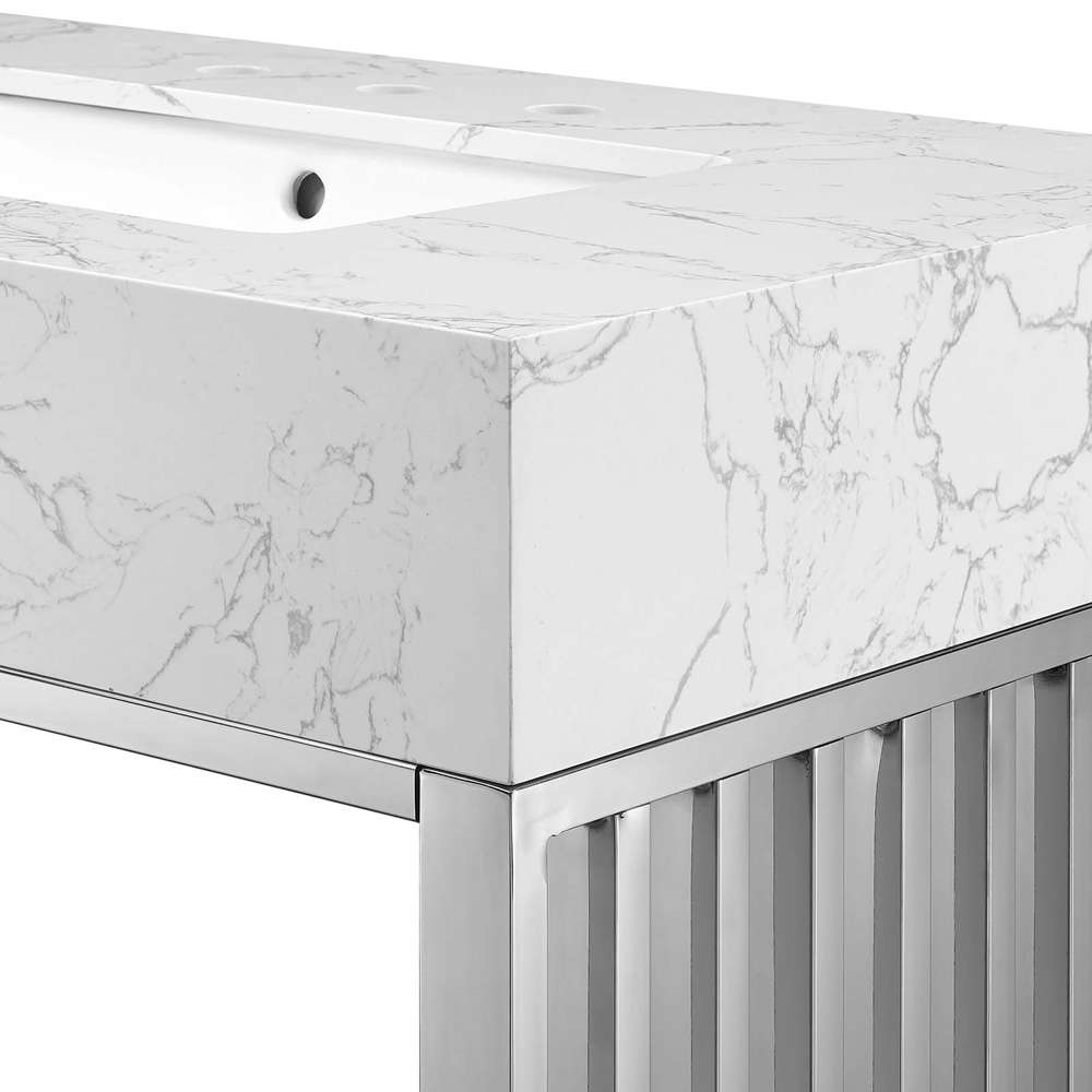 Modway - Gridiron 36in Bathroom Vanity - EEI-6107-WHI-SLV veiw 6