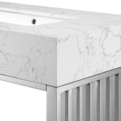 Modway - Gridiron 36in Bathroom Vanity - EEI-6107-WHI-SLV veiw 6