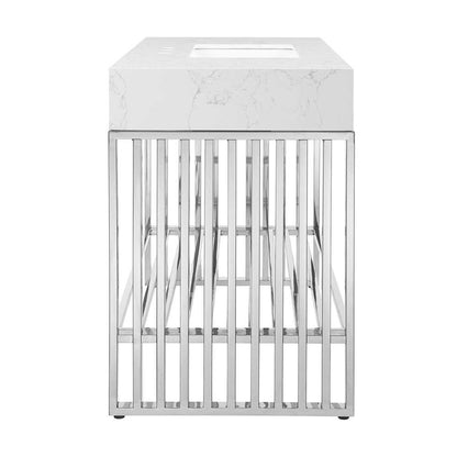 Modway - Gridiron Bathroom Vanity - EEI-6109-WHI-SLV veiw 3