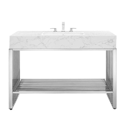 Modway - Gridiron Bathroom Vanity - EEI-6109-WHI-SLV veiw 4