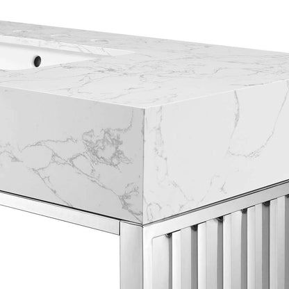 Modway - Gridiron Bathroom Vanity - EEI-6109-WHI-SLV veiw 6