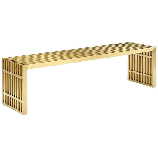 Modway - Gridiron Large Stainless Steel Bench - EEI-3000-GLD veiw 1