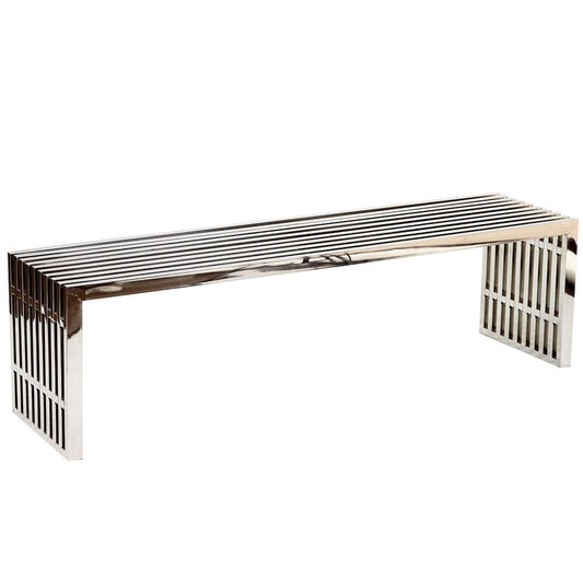 Modway - Gridiron Large Stainless Steel Bench - EEI-570-SLV veiw 1