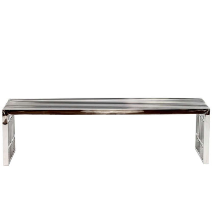 Modway - Gridiron Large Stainless Steel Bench - EEI-570-SLV veiw 3