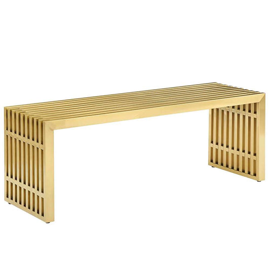 Modway - Gridiron Medium Stainless Steel Bench - EEI-3035-GLD veiw 1
