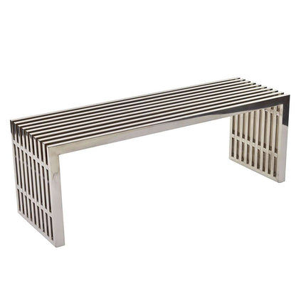 Modway - Gridiron Medium Stainless Steel Bench - EEI-625-SLV veiw 4