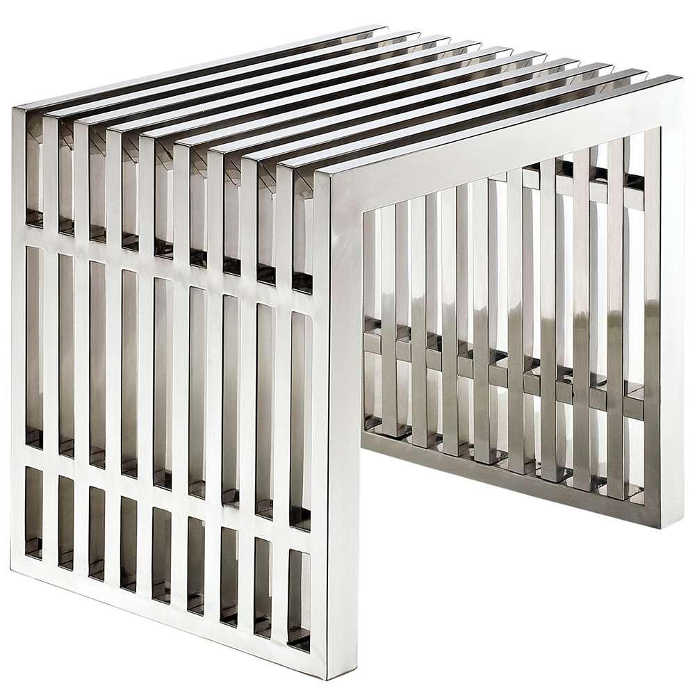 Modway - Gridiron Small Stainless Steel Bench - EEI-569-SLV veiw 1