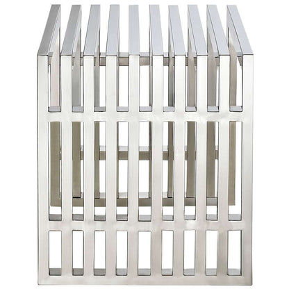 Modway - Gridiron Small Stainless Steel Bench - EEI-569-SLV veiw 4