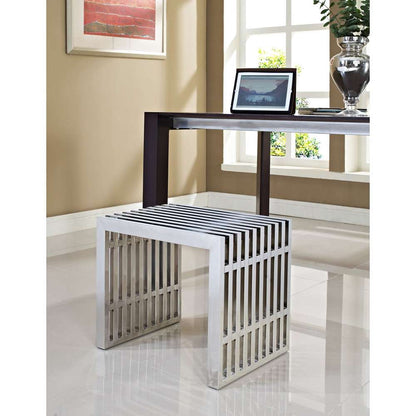 Modway - Gridiron Small Stainless Steel Bench - EEI-569-SLV veiw 5