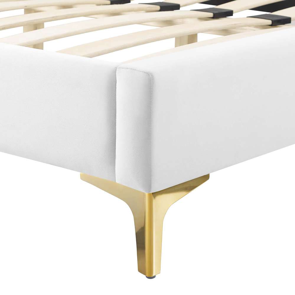 Modway - Gwyneth Tufted Performance Velvet Full Platform Bed - MOD-6757-WHI veiw 4