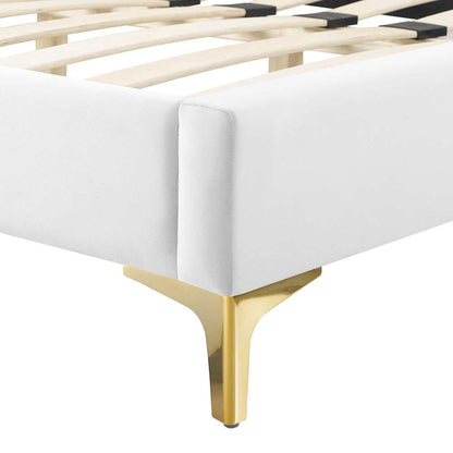Modway - Gwyneth Tufted Performance Velvet Full Platform Bed - MOD-6757-WHI veiw 4