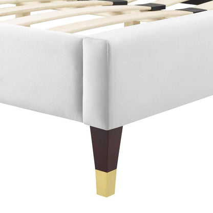 Modway - Gwyneth Tufted Performance Velvet Full Platform Bed - MOD-6758-WHI veiw 4