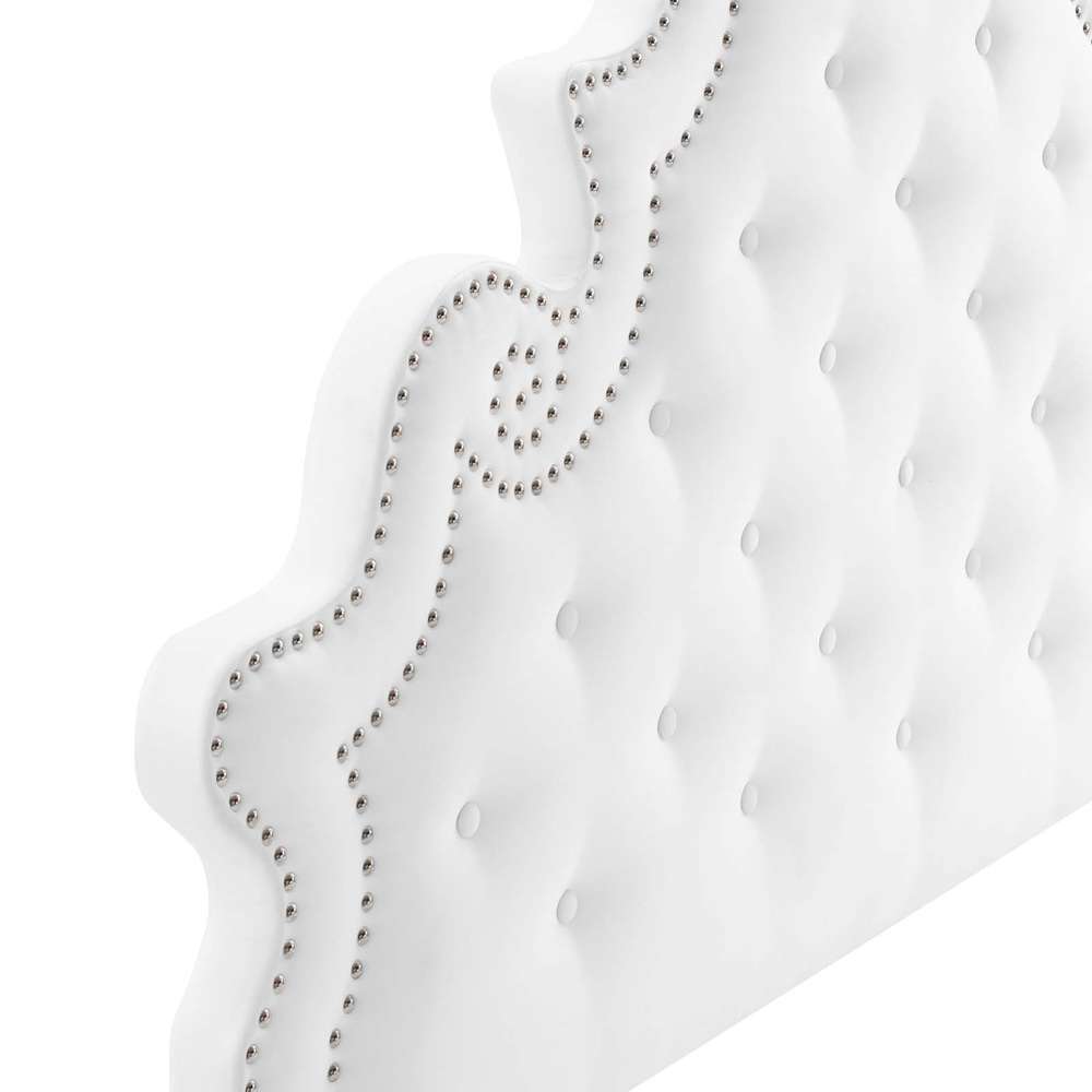 Modway - Gwyneth Tufted Performance Velvet Full Platform Bed - MOD-6758-WHI veiw 5