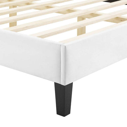 Modway - Gwyneth Tufted Performance Velvet Full Platform Bed - MOD-6759-WHI veiw 4