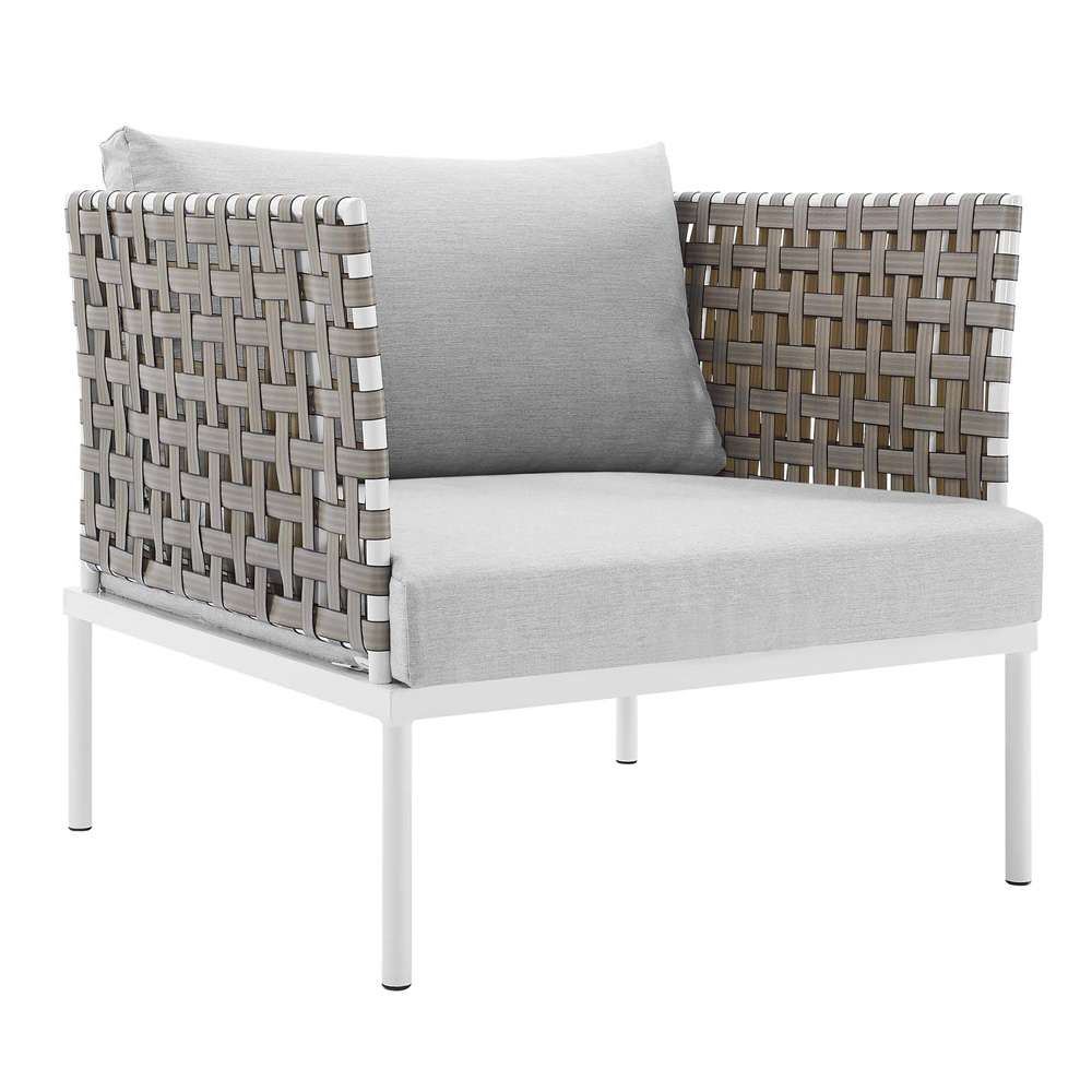 Modway - Harmony Sunbrella Basket Weave Outdoor Patio Aluminum Armchair - EEI-4954-TAN-GRY veiw 2