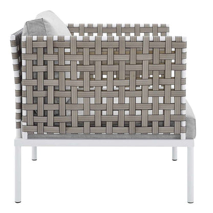 Modway - Harmony Sunbrella Basket Weave Outdoor Patio Aluminum Armchair - EEI-4954-TAN-GRY veiw 3