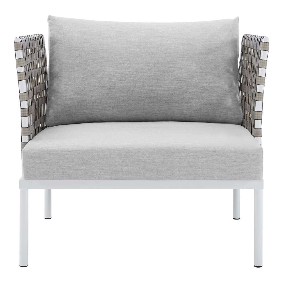 Modway - Harmony Sunbrella Basket Weave Outdoor Patio Aluminum Armchair - EEI-4954-TAN-GRY veiw 5