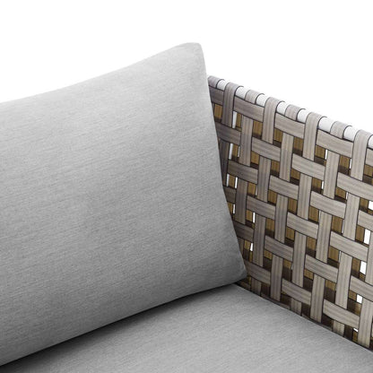 Modway - Harmony Sunbrella Basket Weave Outdoor Patio Aluminum Armchair - EEI-4954-TAN-GRY veiw 6
